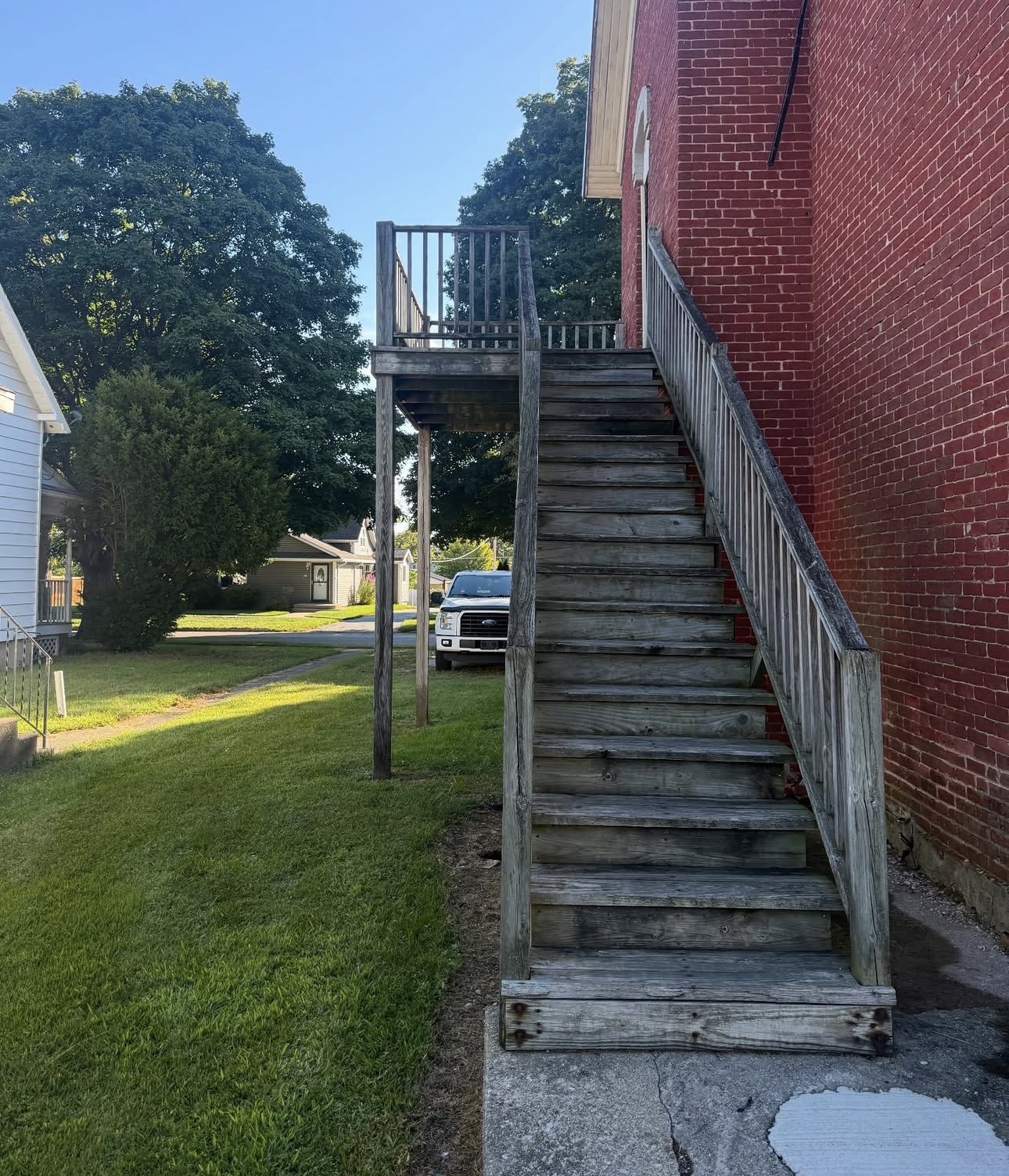 Deck stairs restoration before